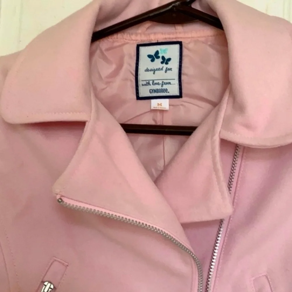 Gymboree girls pink moto jacket in size medium